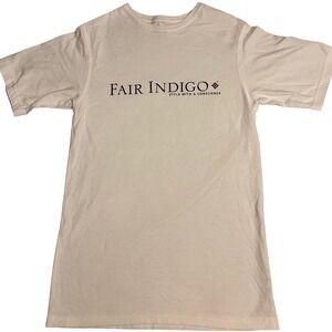 Fair Indigo Mens XS White Organic Cotton Logo Graphic T-Shirt Style Conscience